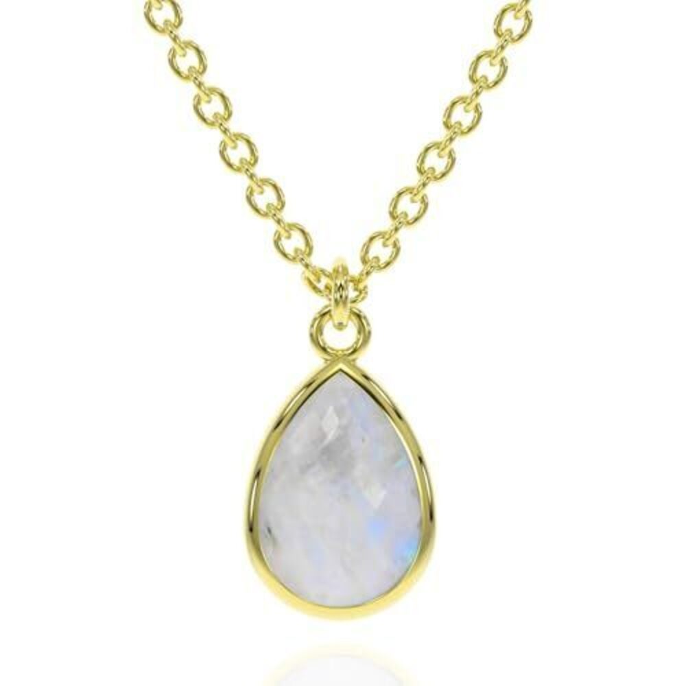 3541 Moonstone Necklace , Premium Gold Pear Drop Necklaces - Tarnish Free